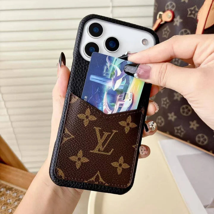 LV iPhone 17 case – card holder designer magsafe LV monogram designer phone cover