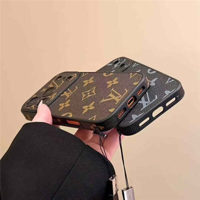 LV iPhone 17 case – card holder leather slim LV monogram designer phone cover
