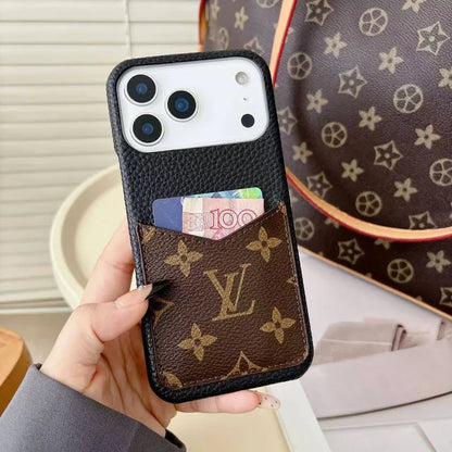 LV iPhone 17 case – card holder slim shockproof LV monogram designer phone cover
