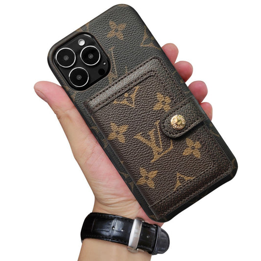 LV iPhone 17 case – card holder designer premium LV monogram designer phone cover