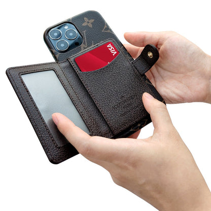 LV iPhone 17 case – card holder leather slim LV monogram designer phone cover