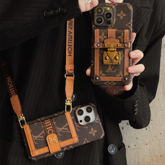 LV iPhone 17 case – card holder magsafe shockproof LV monogram designer phone cover