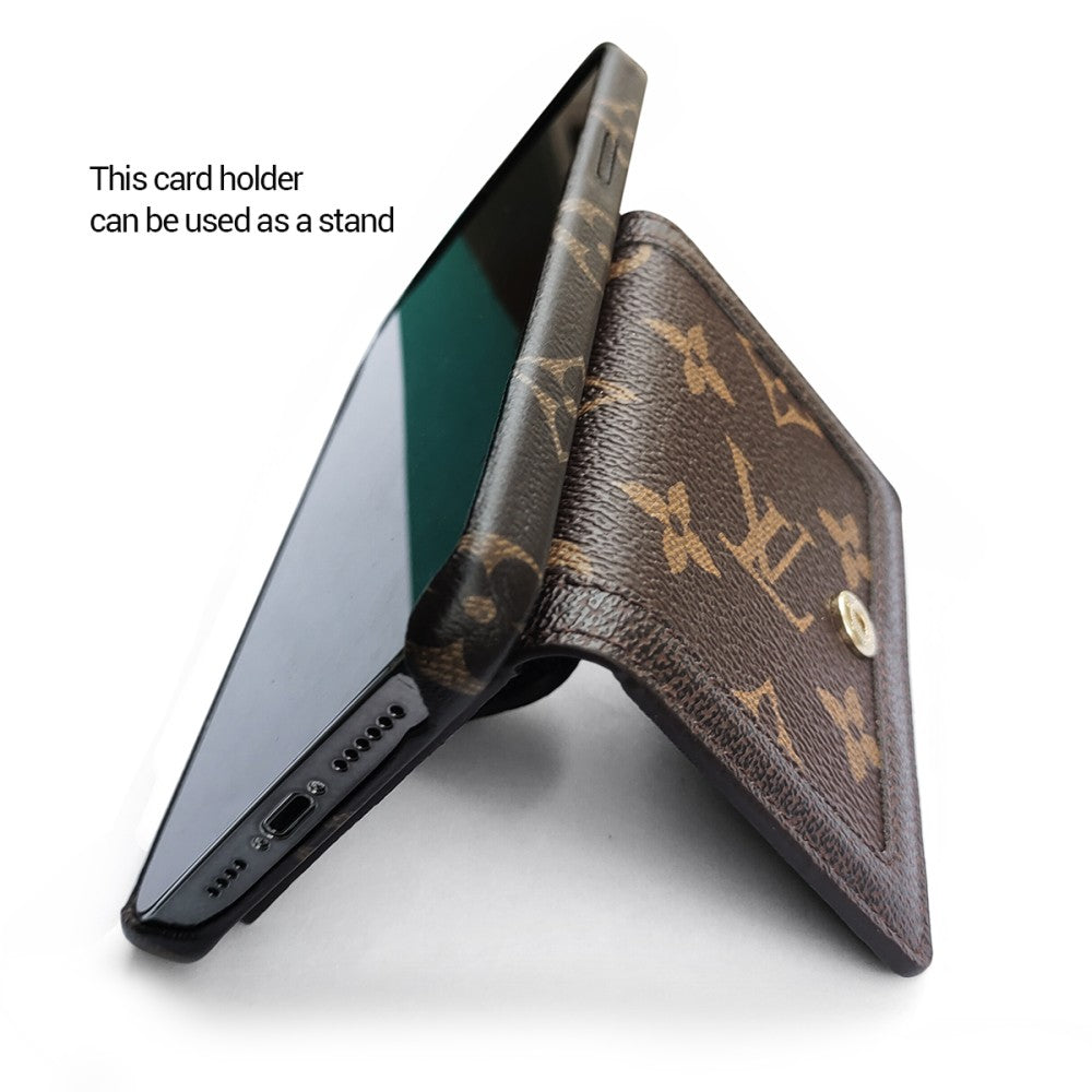 LV iPhone 17 case – card holder premium leather LV monogram designer phone cover