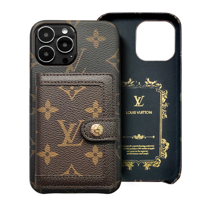 LV iPhone 17 case – card holder slim shockproof LV monogram designer phone cover