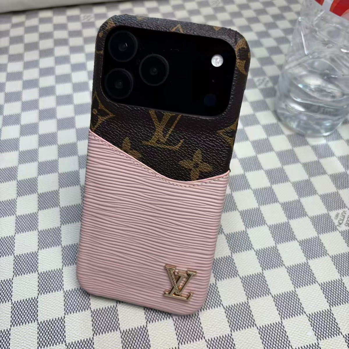 LV iPhone 17 Pro Max case – card holder designer premium LV monogram designer phone cover