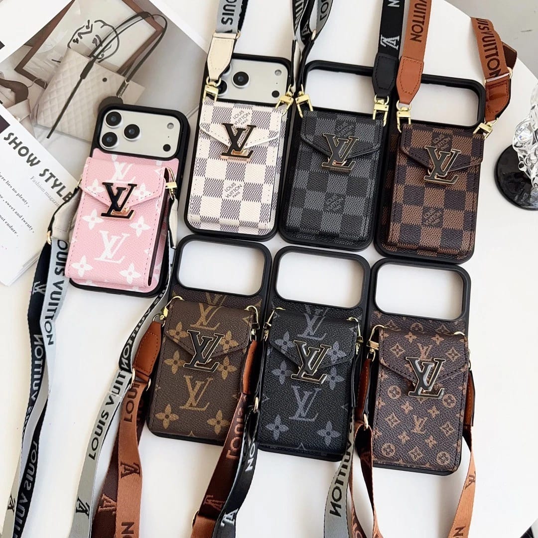 LV iPhone 17 Pro Max case – card holder magsafe shockproof LV monogram designer phone cover