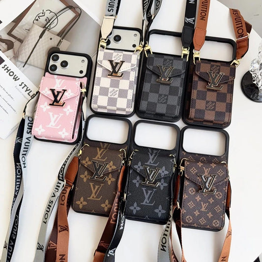LV iPhone 17 Pro Max case – card holder magsafe shockproof LV monogram designer phone cover