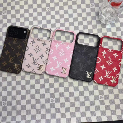 LV iPhone 17 Pro Max case – card holder magsafe shockproof LV monogram designer phone cover