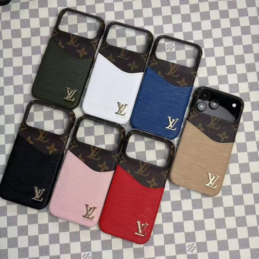 LV iPhone 17 Pro Max case – card holder magsafe shockproof LV monogram designer phone cover