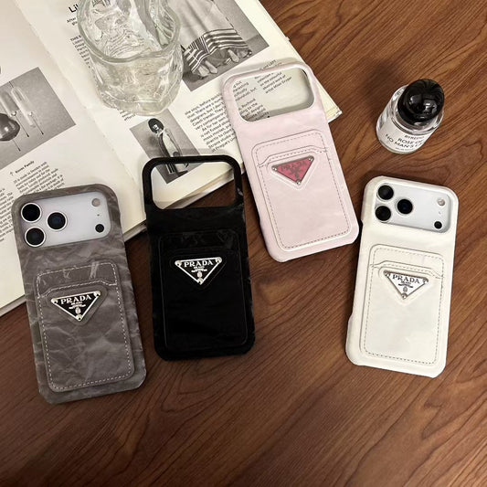 Prada iPhone 15 Pro Max – Premium Designer Phone Case with Card Holder