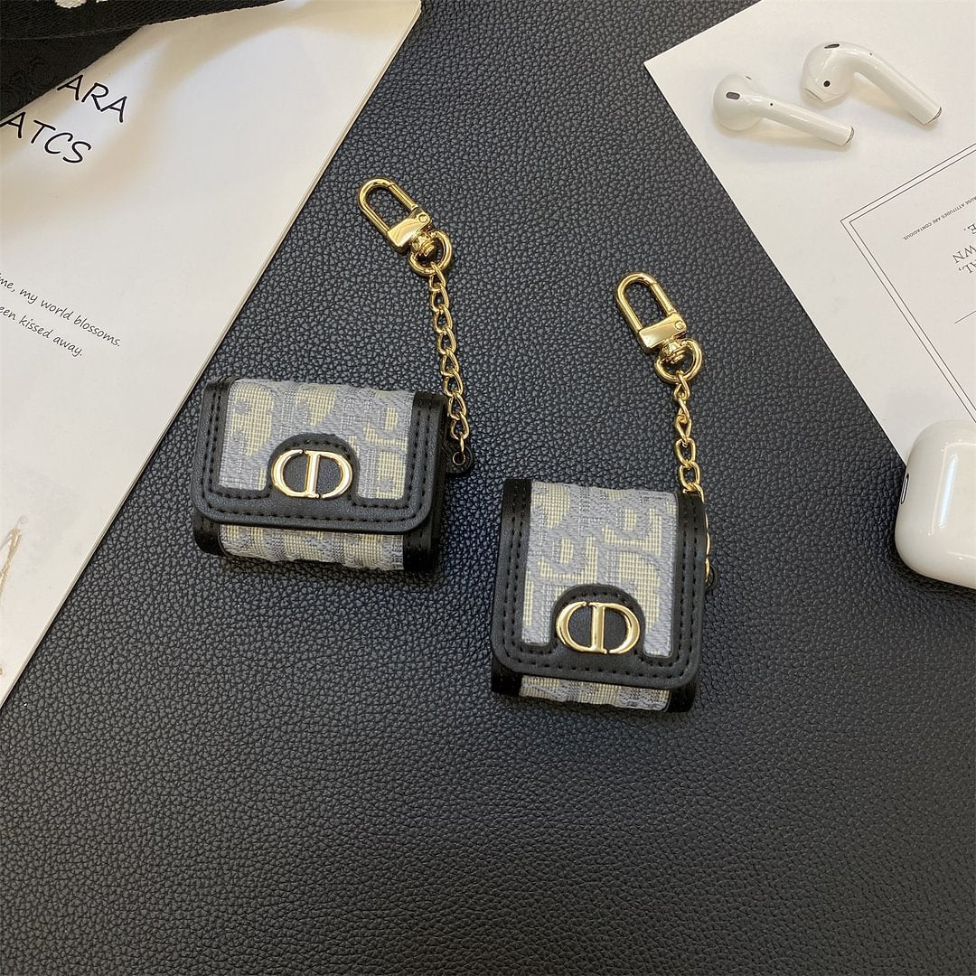 Fabric Dior luxury handle leather Apple AirPods case